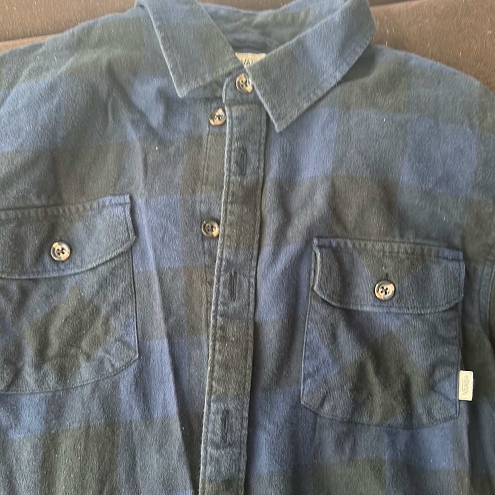Vans Navy Blue and Black Flannel